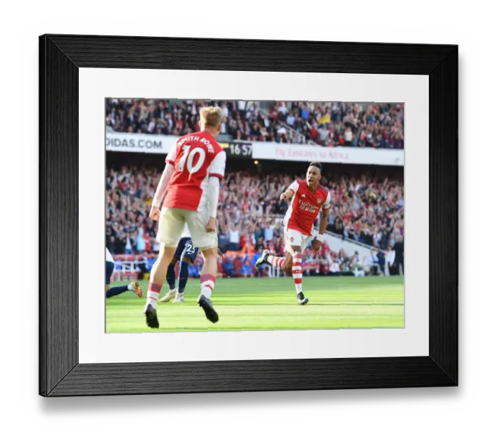 Framed Print : Aubameyang Brace: Arsenal Defeats Tottenham in Thrilling Derby Match