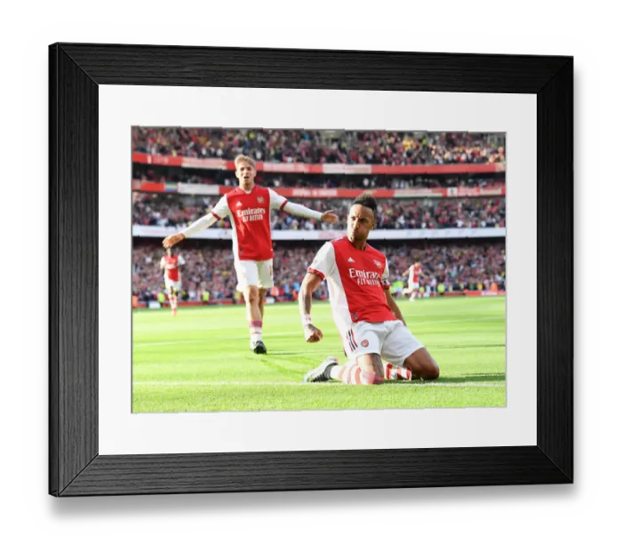 Framed Print : Arsenal's Aubameyang Scores Second Goal vs. Tottenham in 2021-22 Premier League Framed Print : Arsenal's Aubameyang Scores Second Goal vs. Tottenham in 2021-22 Premier League