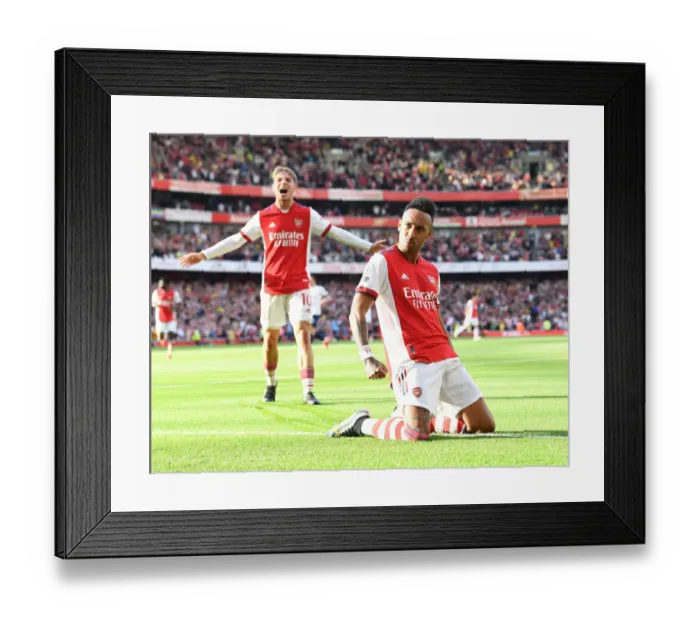Framed Print : Aubameyang Scores Brace: Arsenal vs. Tottenham, Premier League 2021-22 Framed Print : Aubameyang Scores Brace: Arsenal vs. Tottenham, Premier League 2021-22