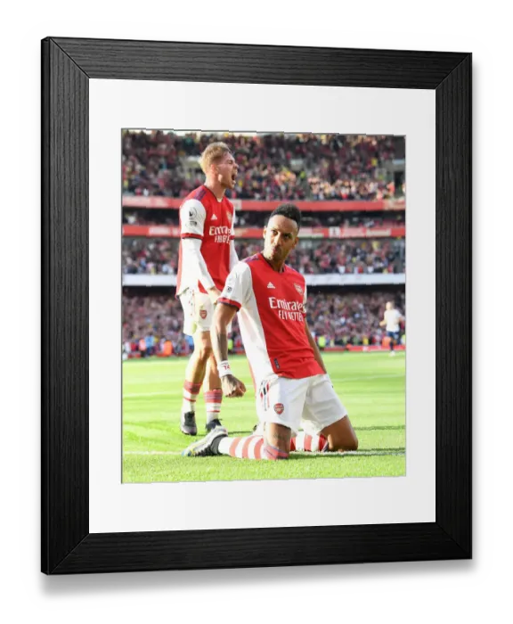 Framed Print : Aubameyang's Brace: Arsenal Triumphs Over Tottenham in the 2021-22 Premier League Framed Print : Aubameyang's Brace: Arsenal Triumphs Over Tottenham in the 2021-22 Premier League
