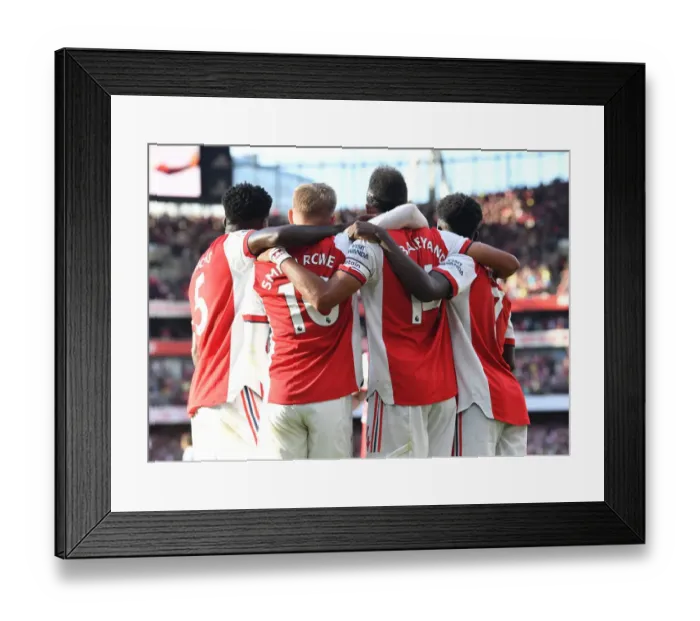 Framed Print : Arsenal's Aubameyang, Smith Rowe, and Saka Celebrate Goals Against Tottenham in 2021-22 Premier League Framed Print : Arsenal's Aubameyang, Smith Rowe, and Saka Celebrate Goals Against Tottenham in 2021-22 Premier League