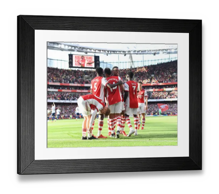 Framed Print : Arsenal's Aubameyang Scores Second Goal Against Tottenham in 2021-22 Premier League Framed Print : Arsenal's Aubameyang Scores Second Goal Against Tottenham in 2021-22 Premier League