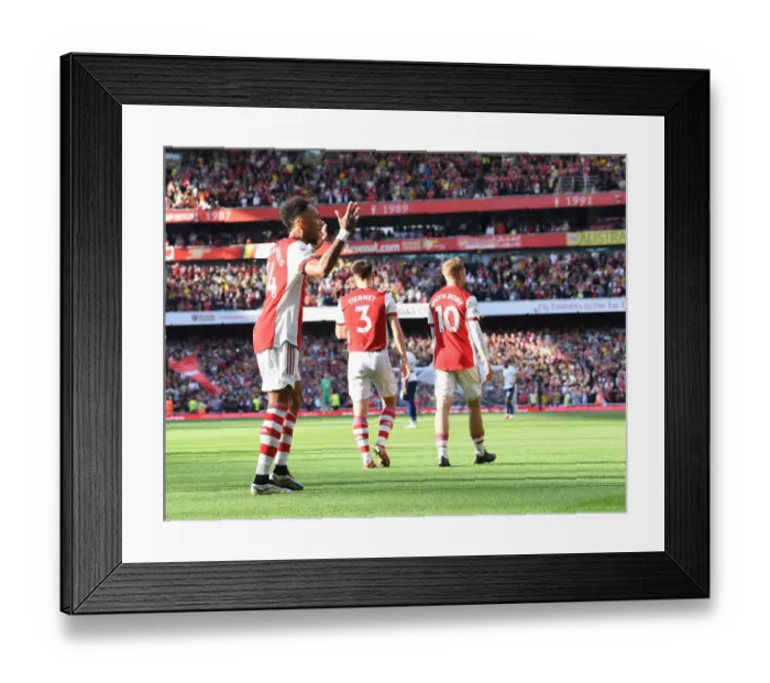 Framed Print : Aubameyang Brace: Thrilling 2-1 Arsenal Victory Over Tottenham in 2021-22 Premier League Framed Print : Aubameyang Brace: Thrilling 2-1 Arsenal Victory Over Tottenham in 2021-22 Premier League