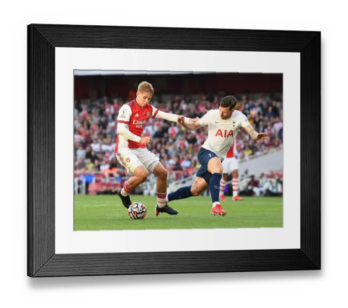Framed Print : Battle of Midfield Titans: Smith Rowe vs. Hojbjerg in Arsenal vs. Tottenham Premier League Showdown Framed Print : Battle of Midfield Titans: Smith Rowe vs. Hojbjerg in Arsenal vs. Tottenham Premier League Showdown