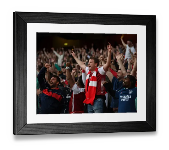 Framed Print : London Derby: Arsenal vs. Tottenham - 2021-22 Premier League Clash: A Sea of Passionate Arsenal Supporters at Emirates Stadium