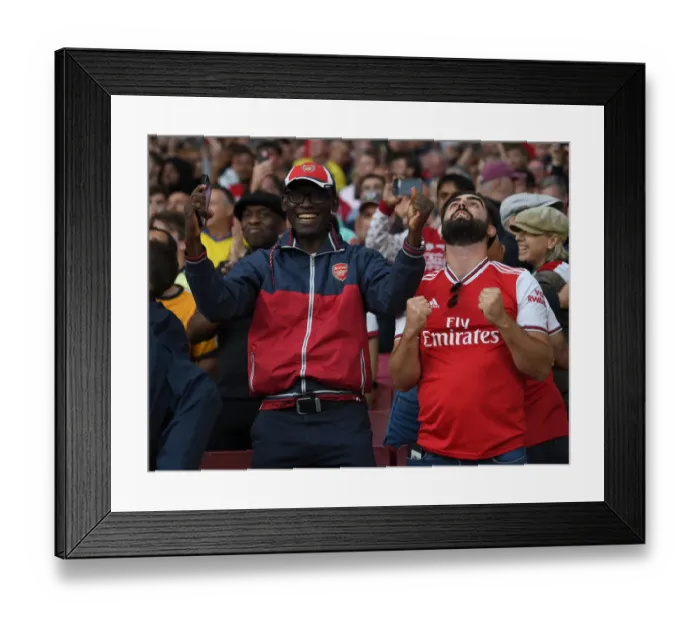 Framed Print : Passionate Arsenal Fans at Emirates Stadium: Arsenal vs. Tottenham, Premier League 2021-22 Framed Print : Passionate Arsenal Fans at Emirates Stadium: Arsenal vs. Tottenham, Premier League 2021-22