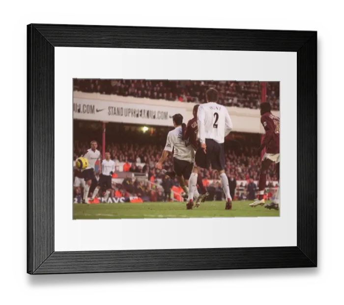 Framed Print : Gilberto scores Arsenals gial under pressure from Tal Ben Haim (Bolton) Framed Print : Gilberto scores Arsenals gial under pressure from Tal Ben Haim (Bolton)