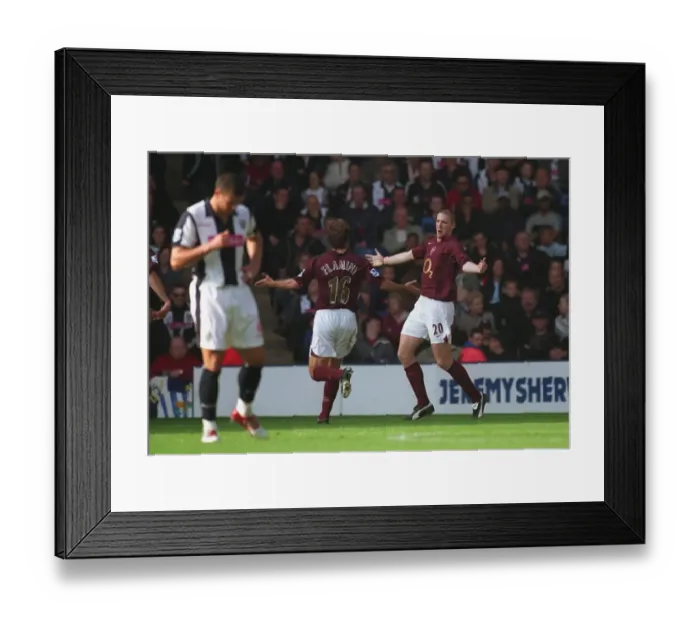 Framed Print : Philippe Senderos celebrates scoring a goal for Arsenal with Mathieu Flamini Framed Print : Philippe Senderos celebrates scoring a goal for Arsenal with Mathieu Flamini