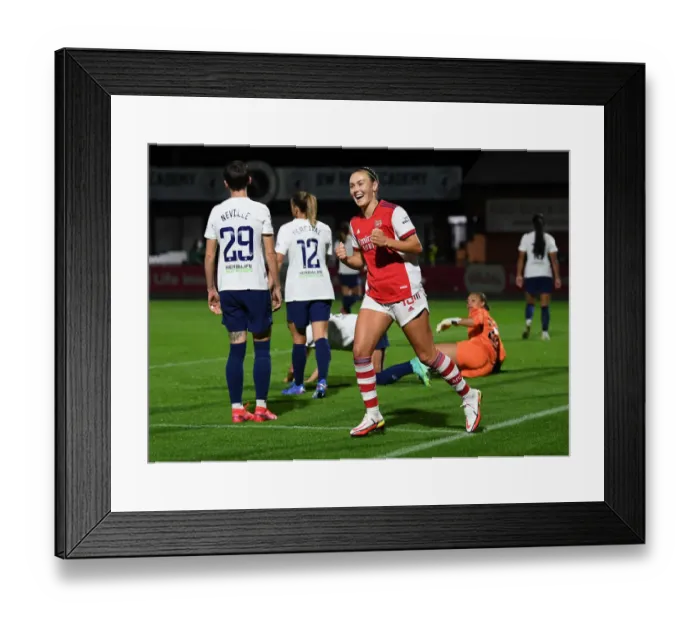 Framed Print : Arsenal Women's FA Cup Triumph: Caitlin Foord's Hat-trick Secures Quarterfinal Victory Over Tottenham Hotspur