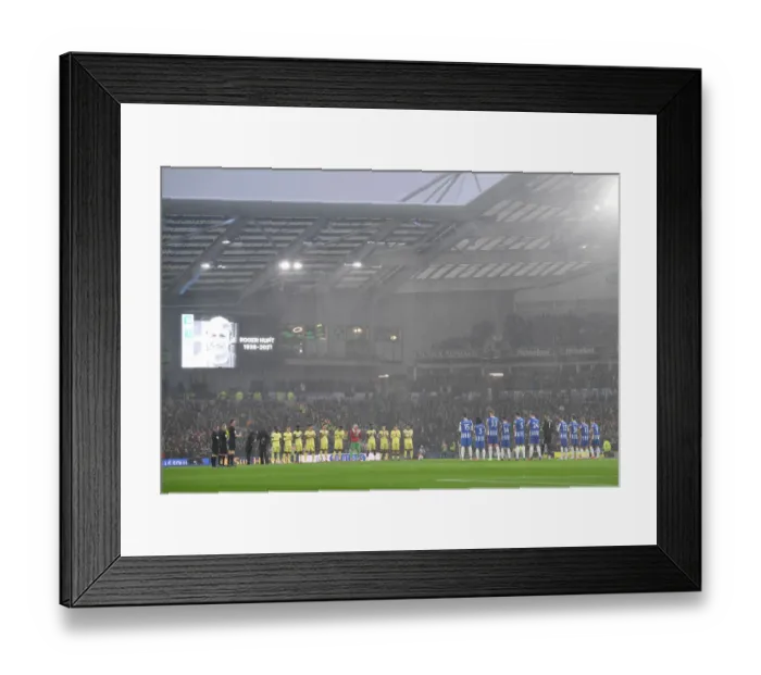 Framed Print : Brighton & Hove Albion vs Arsenal: Tribute to Roger Hunt in Premier League Clash (2021-22) Framed Print : Brighton & Hove Albion vs Arsenal: Tribute to Roger Hunt in Premier League Clash (2021-22)