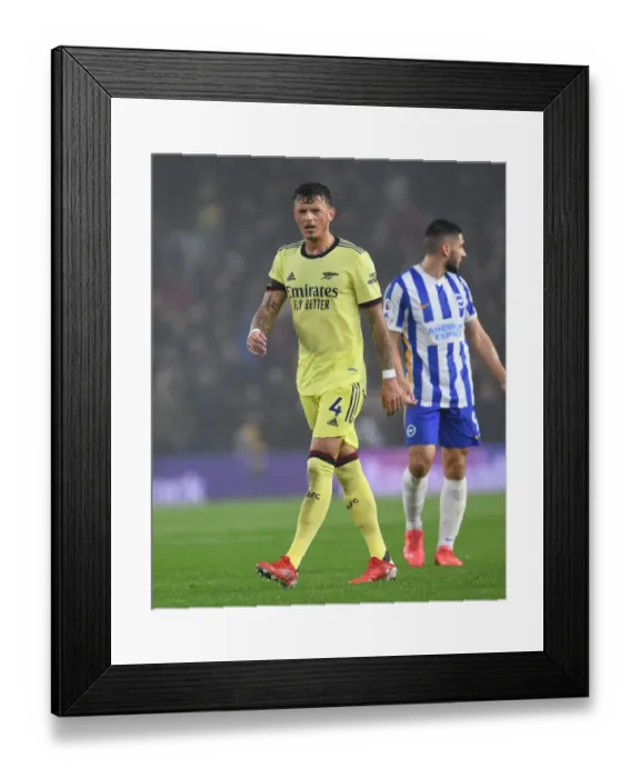 Framed Print : Arsenal's Ben White Faces Off Against Brighton in Premier League Showdown Framed Print : Arsenal's Ben White Faces Off Against Brighton in Premier League Showdown