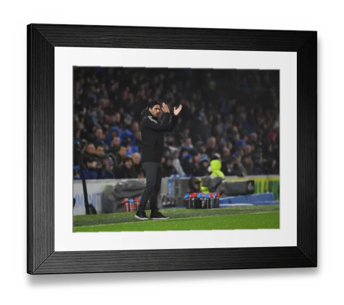 Framed Print : Mikel Arteta Leads Arsenal Against Brighton & Hove Albion in Premier League Showdown