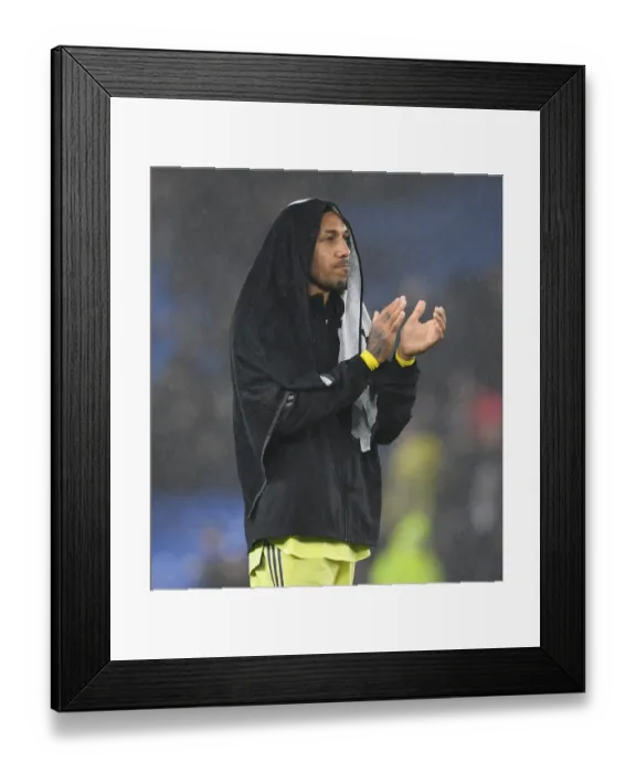 Framed Print : Arsenal's Aubameyang Celebrates Win Against Brighton & Hove Albion in Premier League Framed Print : Arsenal's Aubameyang Celebrates Win Against Brighton & Hove Albion in Premier League