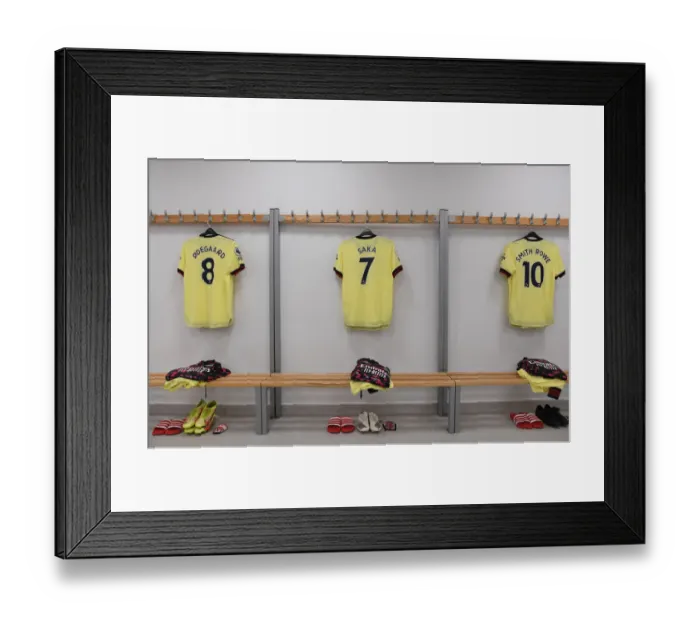 Framed Print : Arsenal Players Prepare in Changing Room Before Brighton Match, 2021-22 Premier League Framed Print : Arsenal Players Prepare in Changing Room Before Brighton Match, 2021-22 Premier League