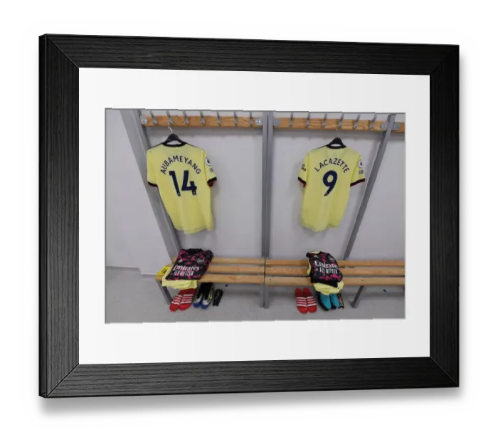 Framed Print : Arsenal Stars Aubameyang and Lacazette Ready for Battle: Brighton Showdown (2021-22)
