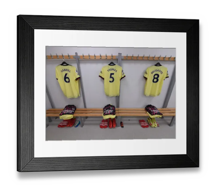Framed Print : Arsenal Players Prepare: An Intimate Look into the Changing Room Before the Brighton Match, 2021-22 Premier League Framed Print : Arsenal Players Prepare: An Intimate Look into the Changing Room Before the Brighton Match, 2021-22 Premier League