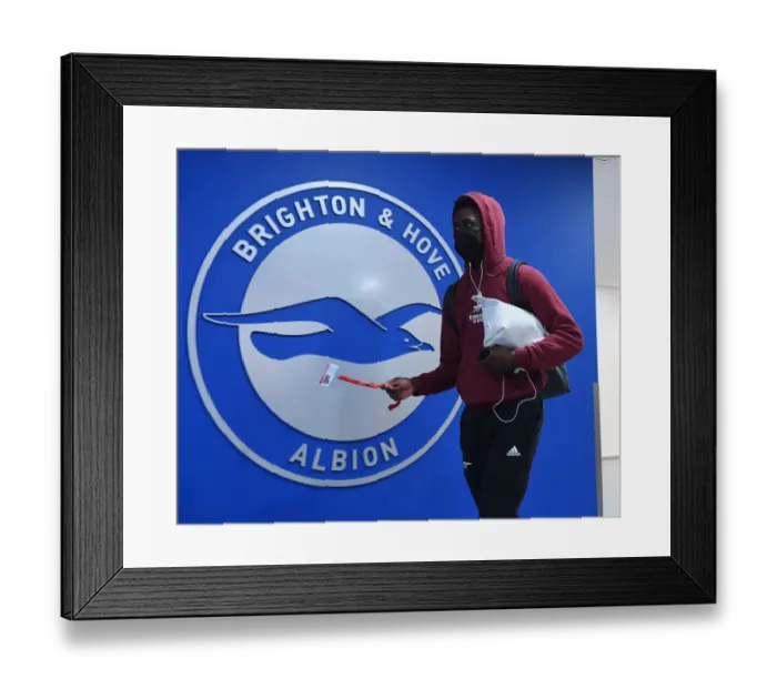 Framed Print : Arsenal's Sambi Before Brighton & Hove Albion Clash in Premier League (2021-22)