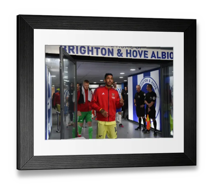 Framed Print : Arsenal's Pierre-Emerick Aubameyang Readies for Brighton Clash in Premier League 2021-22
