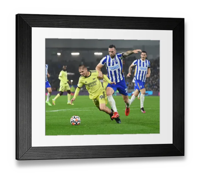 Framed Print : Emile Smith Rowe vs. Shane Duffy: A Premier League Showdown at Brighton & Hove Albion
