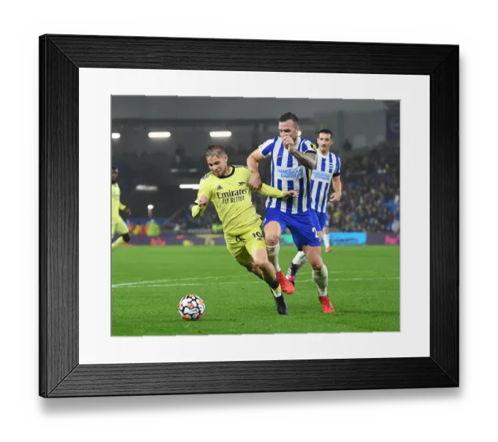 Framed Print : Emile Smith Rowe vs Shane Duffy: A Premier League Showdown at Brighton & Hove Albion Framed Print : Emile Smith Rowe vs Shane Duffy: A Premier League Showdown at Brighton & Hove Albion