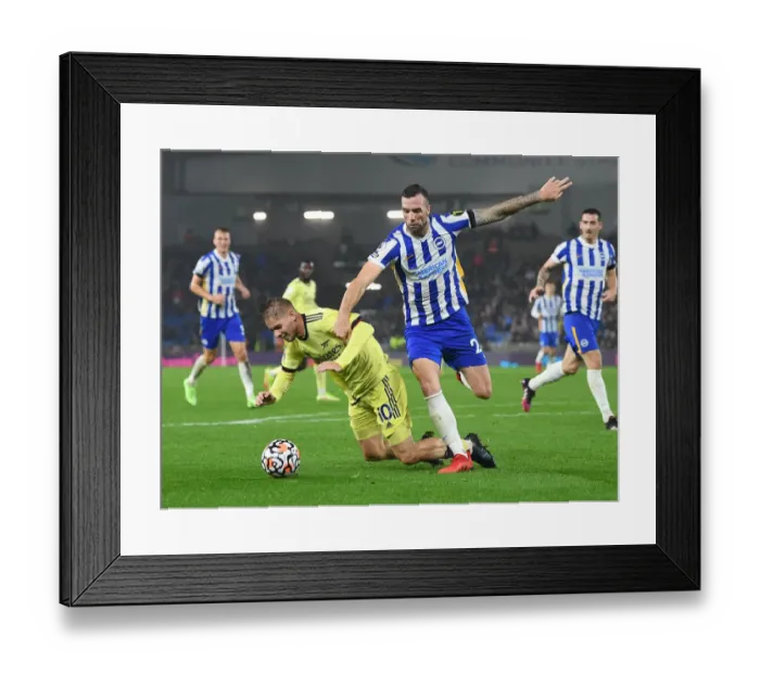 Framed Print : Emile Smith Rowe vs Shane Duffy: A Premier League Showdown at Brighton & Hove Albion