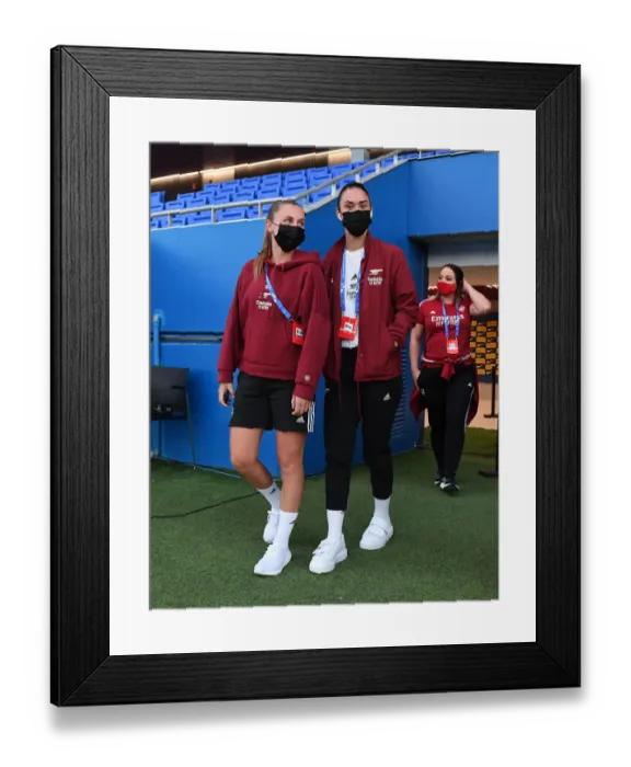 Framed Print : Arsenal Women Take on Barcelona in UEFA Champions League Showdown