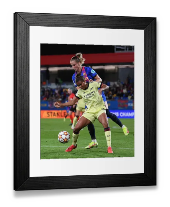Framed Print : Champions League Showdown: Parris vs. Crnogorcevic Battle - Arsenal Women vs. Barcelona Framed Print : Champions League Showdown: Parris vs. Crnogorcevic Battle - Arsenal Women vs. Barcelona