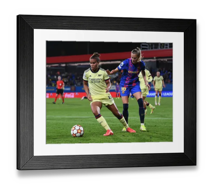 Framed Print : Challenge in the Champions League: Barcelona vs. Arsenal Women (October 2021)