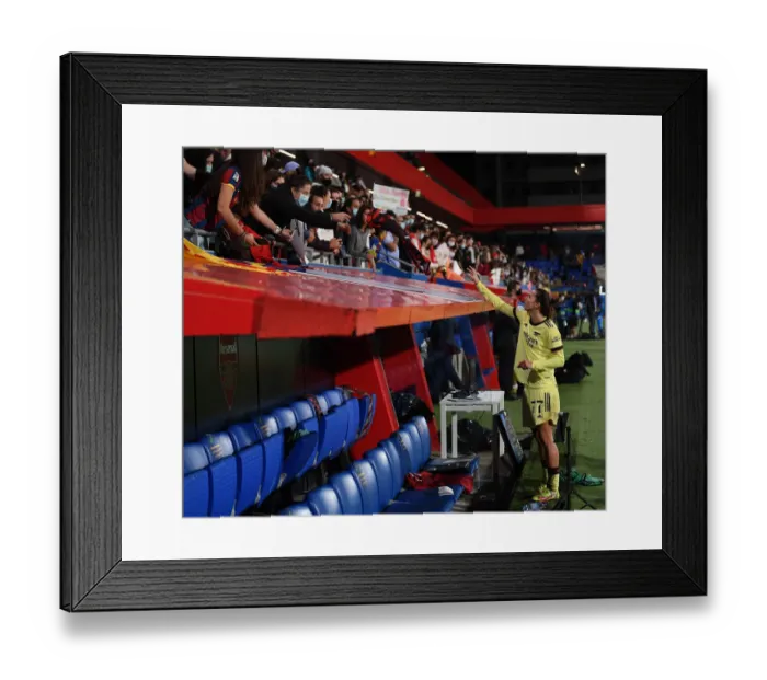 Framed Print : Arsenal Women's Tobin Heath Greets Fans with Autographs After UEFA Champions League Match Against Barcelona