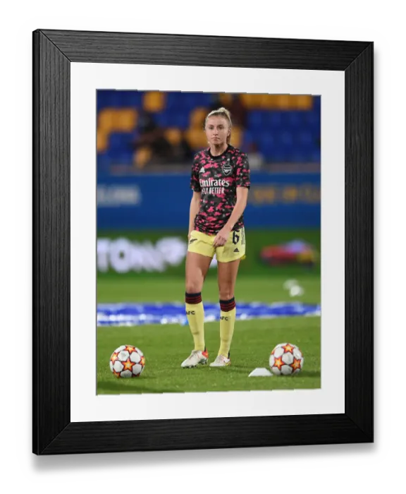 Framed Print : Arsenal Women Face Off Against Barcelona in UEFA Champions League Clash