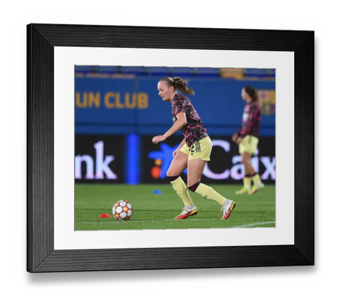 Framed Print : Arsenal Women Battle Barcelona in UEFA Champions League: A High-Stakes Showdown in Spain Framed Print : Arsenal Women Battle Barcelona in UEFA Champions League: A High-Stakes Showdown in Spain