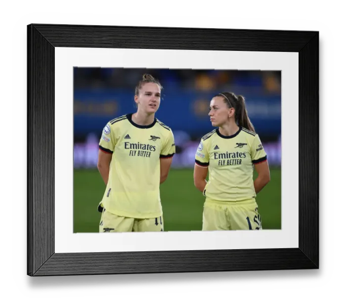 Framed Print : Vivianne Miedema and Katie McCabe of Arsenal Prepare for FC Barcelona Clash in UEFA Women's Champions League Framed Print : Vivianne Miedema and Katie McCabe of Arsenal Prepare for FC Barcelona Clash in UEFA Women's Champions League