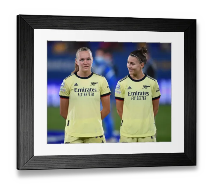 Framed Print : Arsenal Women Take on Barcelona in UEFA Champions League Showdown