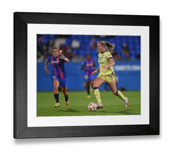 Framed Print : Champions League Showdown: Frida Maanum vs. Mariona Caldentey - A Clash of Titans in Barcelona's Women's Football