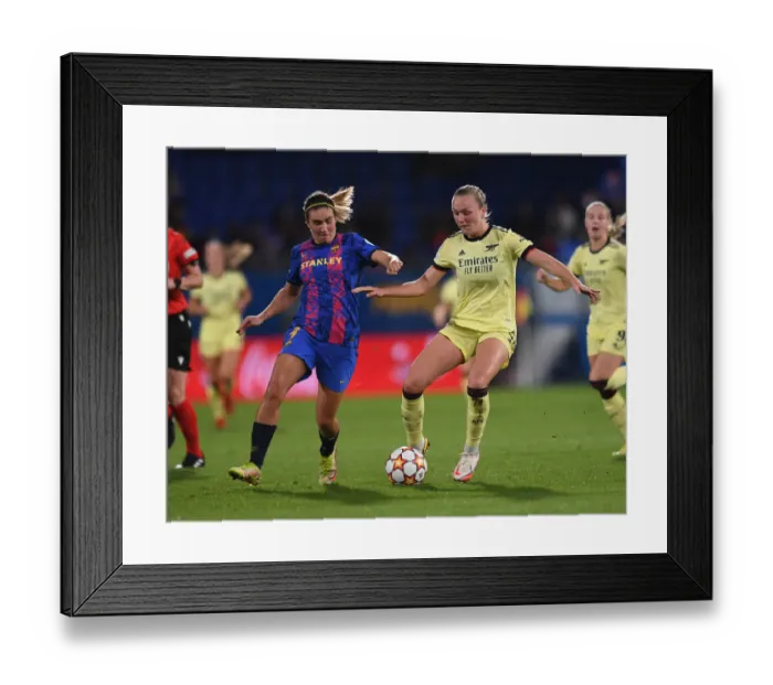 Framed Print : Battle of Champions: FC Barcelona vs. Arsenal Women's FC - UEFA Womens Champions League Framed Print : Battle of Champions: FC Barcelona vs. Arsenal Women's FC - UEFA Womens Champions League