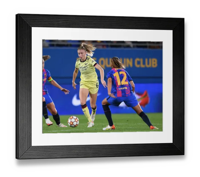 Framed Print : Arsenal Women Face Off Against Barcelona in UEFA Champions League Clash Framed Print : Arsenal Women Face Off Against Barcelona in UEFA Champions League Clash