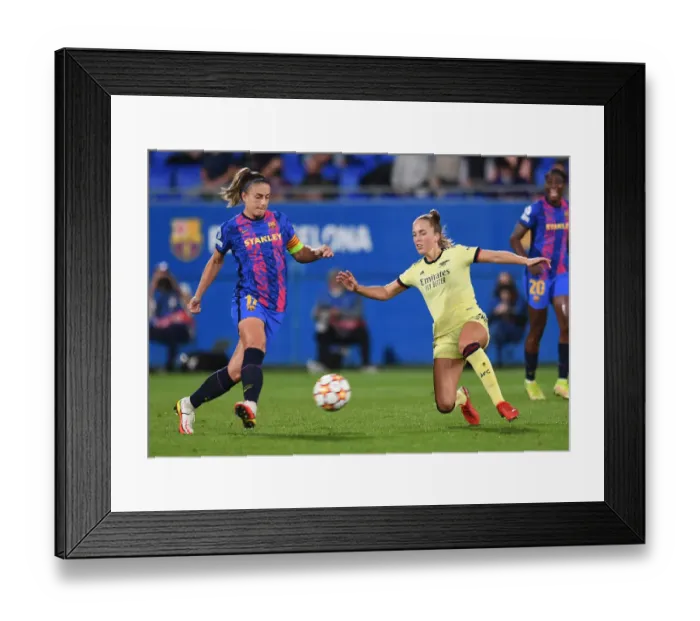 Framed Print : Clash of Titans: Barcelona vs. Arsenal Women's Champions League Showdown