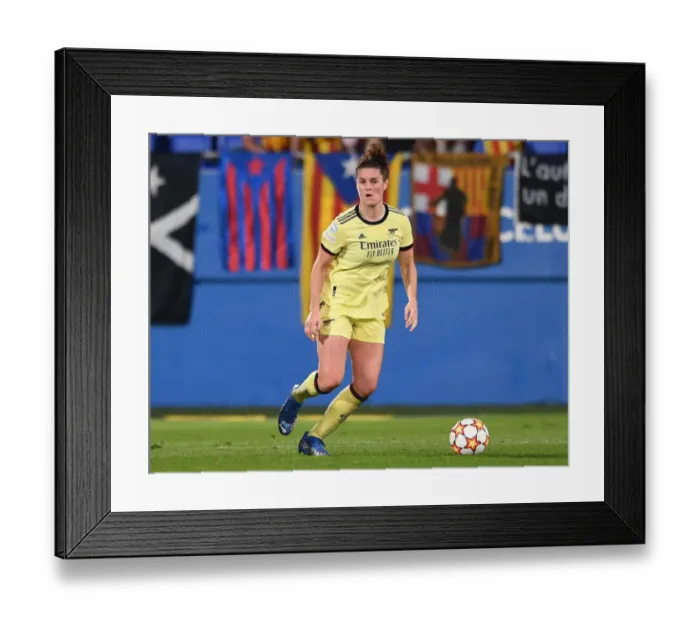 Framed Print : Champions League Showdown: Jennifer Beattie's Unwavering Concentration - Barcelona vs. Arsenal Women Framed Print : Champions League Showdown: Jennifer Beattie's Unwavering Concentration - Barcelona vs. Arsenal Women
