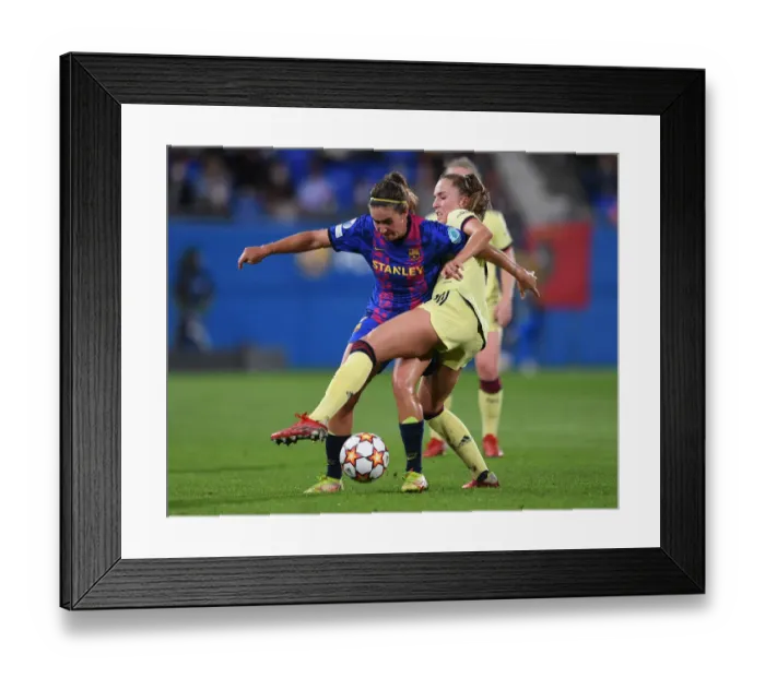 Framed Print : Challenge in the Champions: Arsenal vs. Barcelona Women's Football