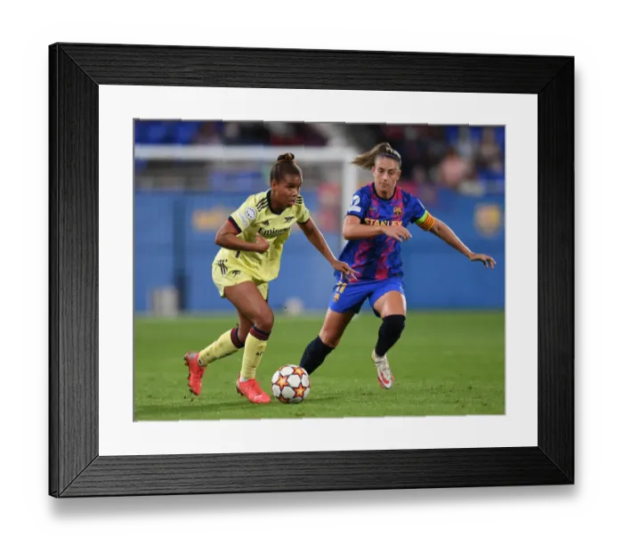Framed Print : Battle of Champions: Parris vs. Putellas - Arsenal vs. Barcelona Women's Champions League Clash