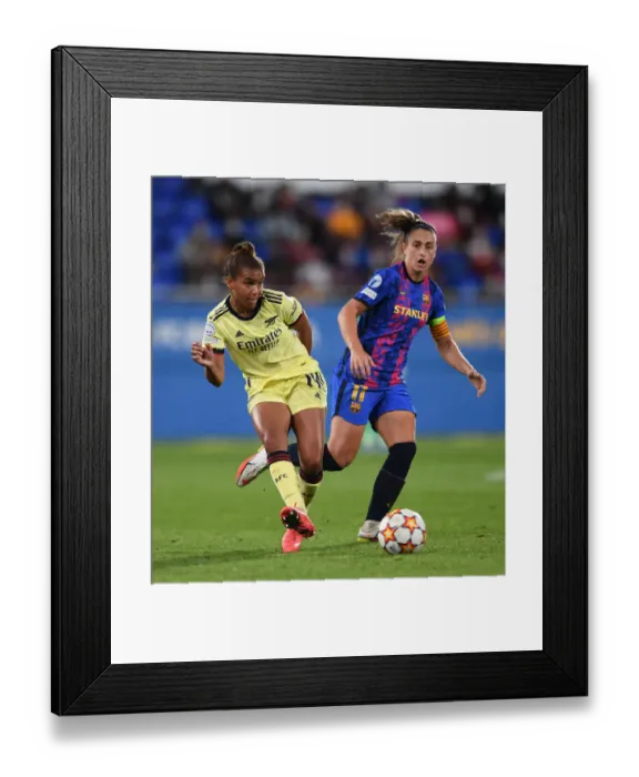 Framed Print : Battle for Supremacy: Arsenal vs. Barcelona - UEFA Women's Champions League
