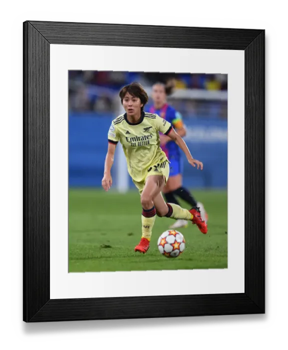 Framed Print : Champions League Showdown: Barcelona vs. Arsenal Women - Iwabuchi in Action Framed Print : Champions League Showdown: Barcelona vs. Arsenal Women - Iwabuchi in Action