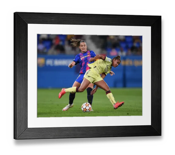 Framed Print : Battle of Champions: Parris vs. Putellas in Barcelona's UEFA Women's Clash (Arsenal vs. FC Barcelona, 2021-22)