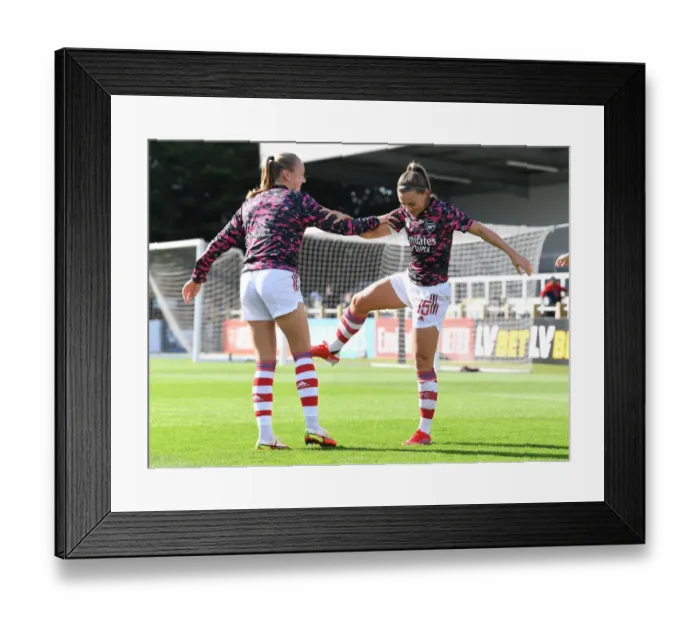 Framed Print : Arsenal Women's Squad Pre-Match Warm-Up: Frida Maanum and Katie McCabe at Meadow Park Framed Print : Arsenal Women's Squad Pre-Match Warm-Up: Frida Maanum and Katie McCabe at Meadow Park