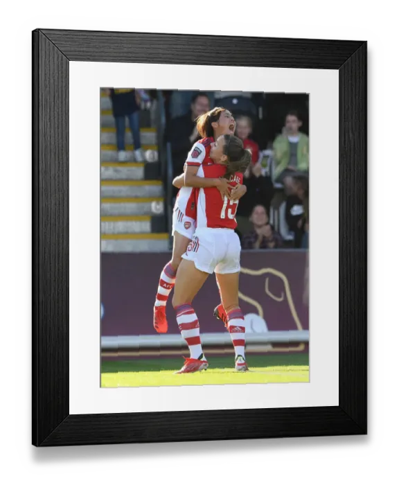 Framed Print : Arsenal's Katie McCabe Scores First Goal of 2021-22 Barclays FA WSL Season Against Everton
