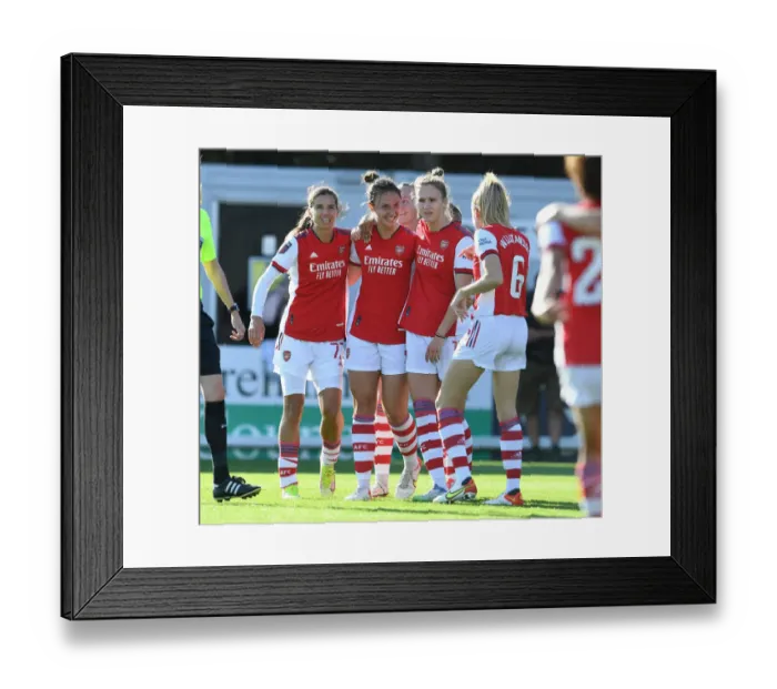 Framed Print : Arsenal Women's Super League Victory: Lotte Wubben-Moy Scores Double, Celebrates with Tobin Heath and Vivianne Miedema Framed Print : Arsenal Women's Super League Victory: Lotte Wubben-Moy Scores Double, Celebrates with Tobin Heath and Vivianne Miedema