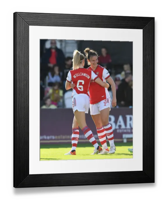 Framed Print : Arsenal Women's Super League Victory: Lotte Wubben-Moy Scores Decisive Goal vs. Everton Framed Print : Arsenal Women's Super League Victory: Lotte Wubben-Moy Scores Decisive Goal vs. Everton