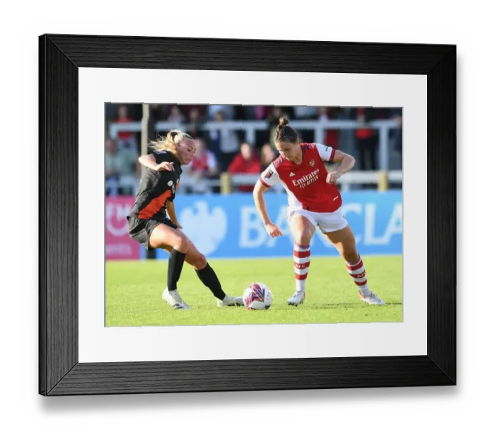 Framed Print : Clash of Stars: Wubben-Moy vs Duggan in Arsenal Women vs Everton Women FA WSL Match