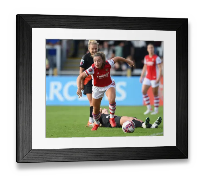 Framed Print : Arsenal's Katie McCabe Stars: Arsenal Women Triumph Over Everton Women in FA WSL (2021-22)