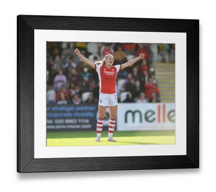 Framed Print : Arsenal Women's Super League Triumph: Frida Maanum's Hat-trick Seals Victory Over Everton